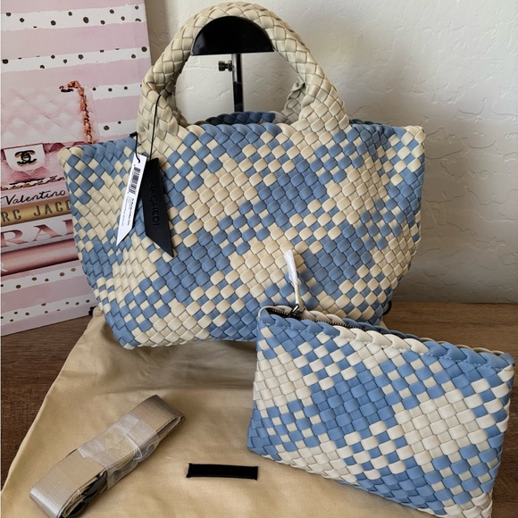 Naghedi Handbags - NEW Naghedi ST BARTHS Mini/Small Tote- Blue and Cream